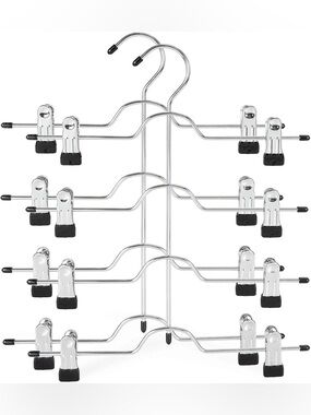 4 Tier Metal Hanger space saving clips Skirt Legging Top Organizer TOPIA CT20B